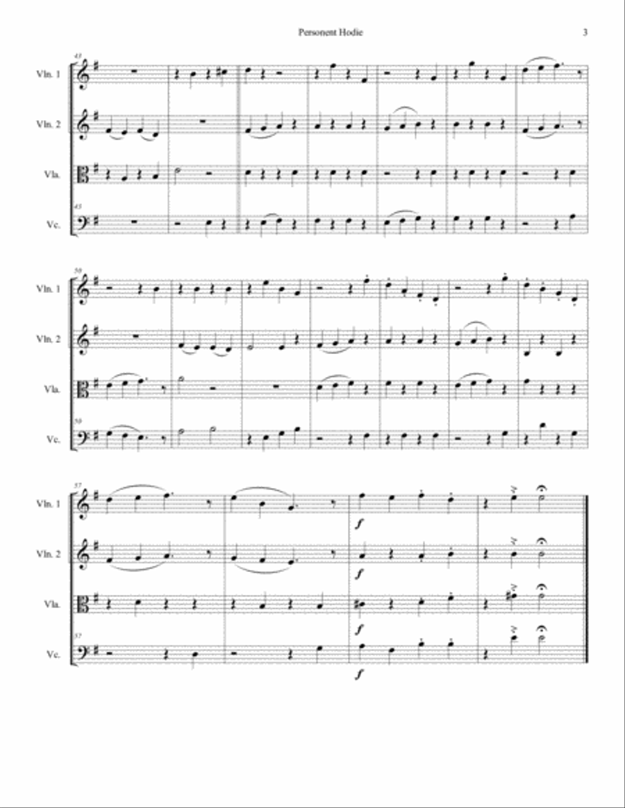 Personent Hodie (On This Day) String Quartet scores gallery preview page 3