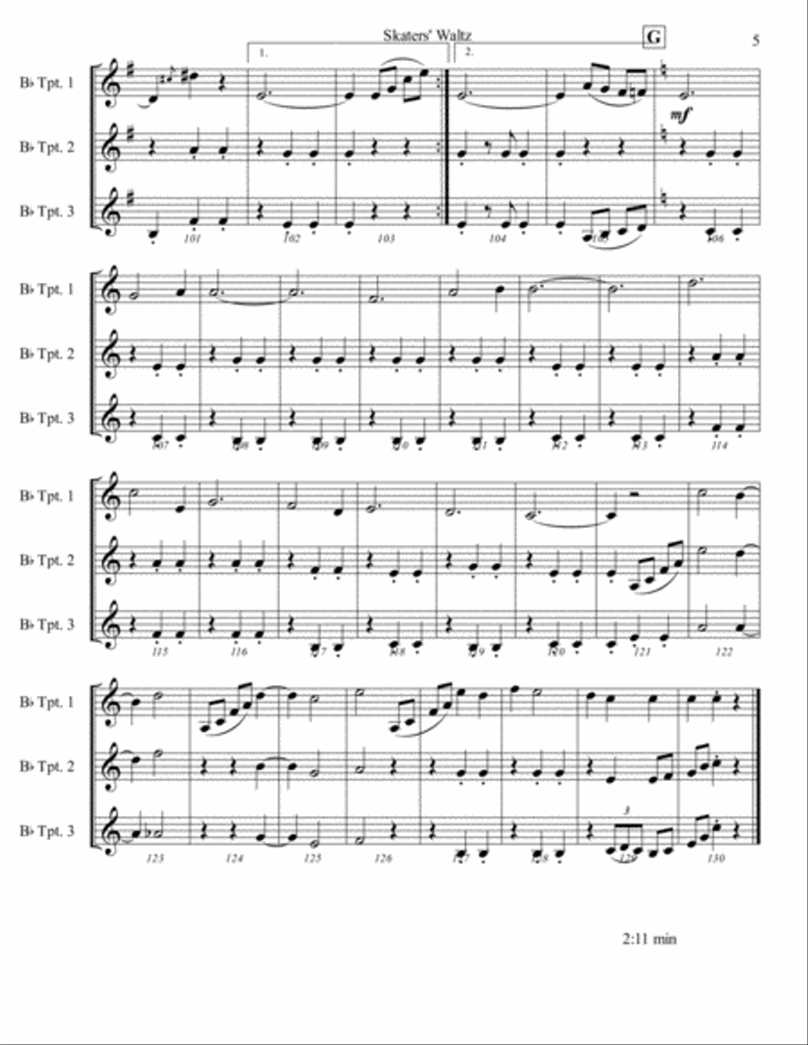Skaters' Waltz Brass Ensemble scores gallery preview page 5