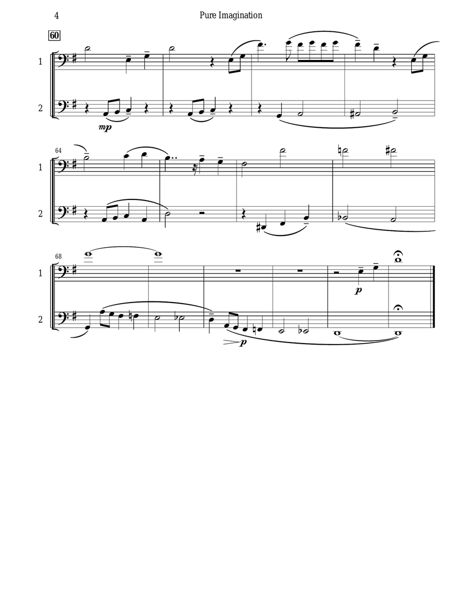 Pure Imagination Trombone Duet scores gallery preview page 5