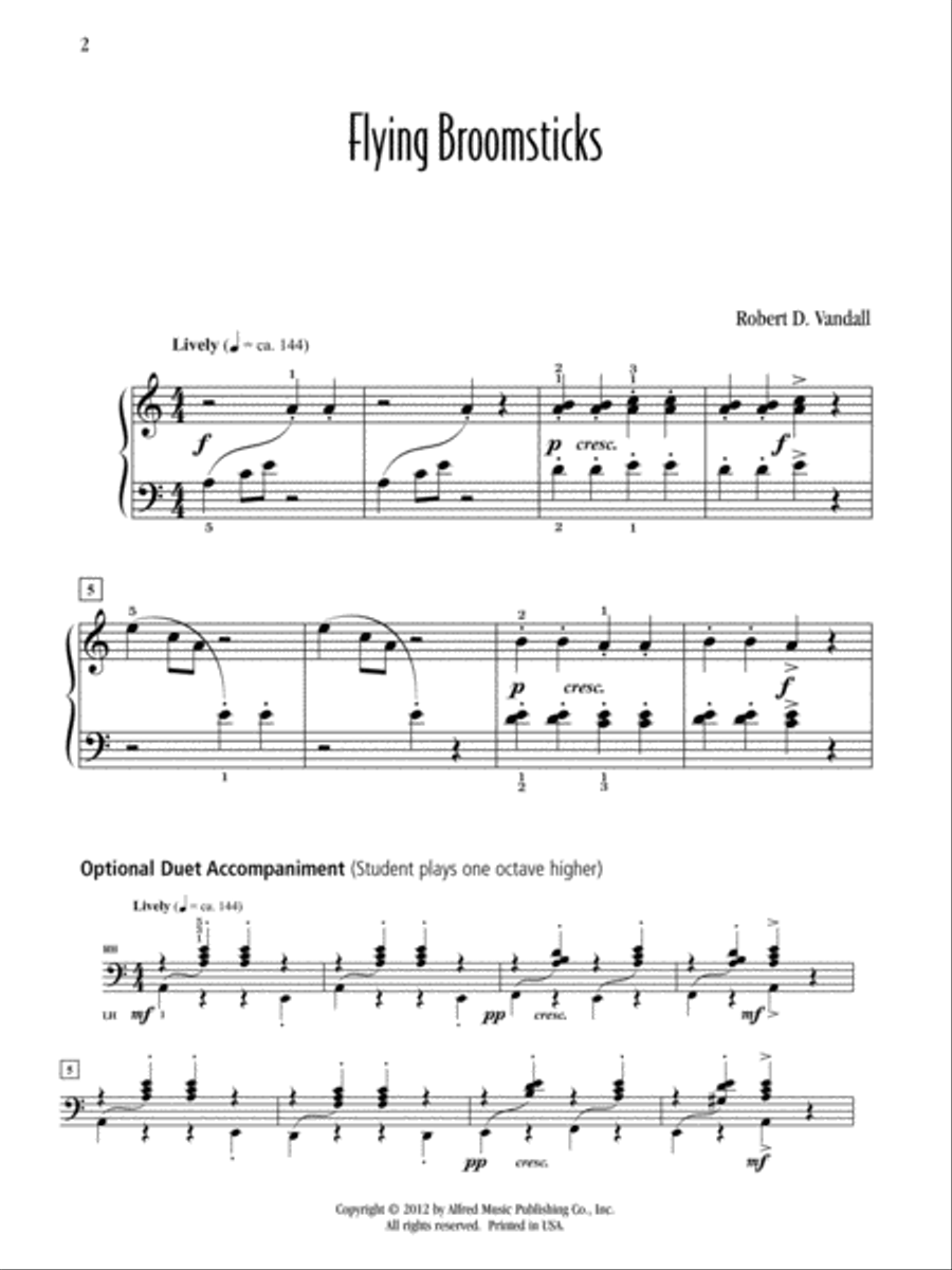 Flying Broomsticks Easy Piano scores gallery preview page 2