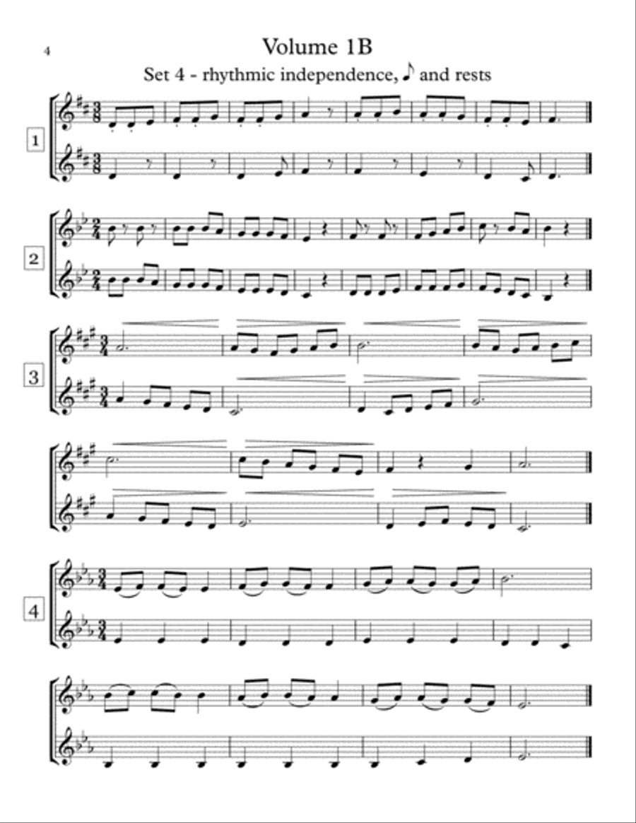 Sight-singing exercises for two part choirs vol. 1B - eighth and sixteenth notes 2-Part scores gallery preview page 6