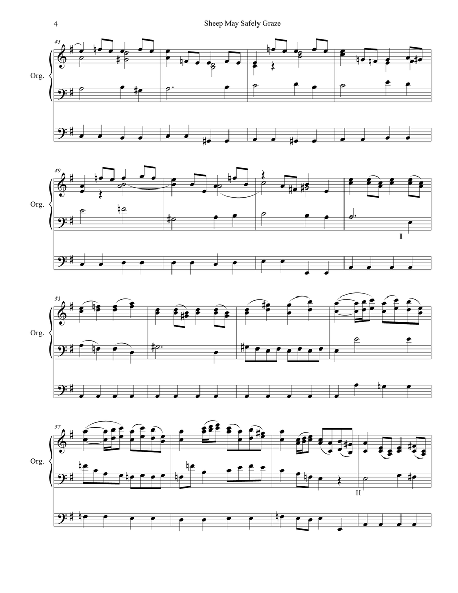 Sheep May Safely Graze (Organ Solo) Organ Solo scores gallery preview page 5