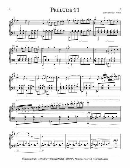 Prelude 11 from "Book of Preludes: 1-15 for Piano" image number null