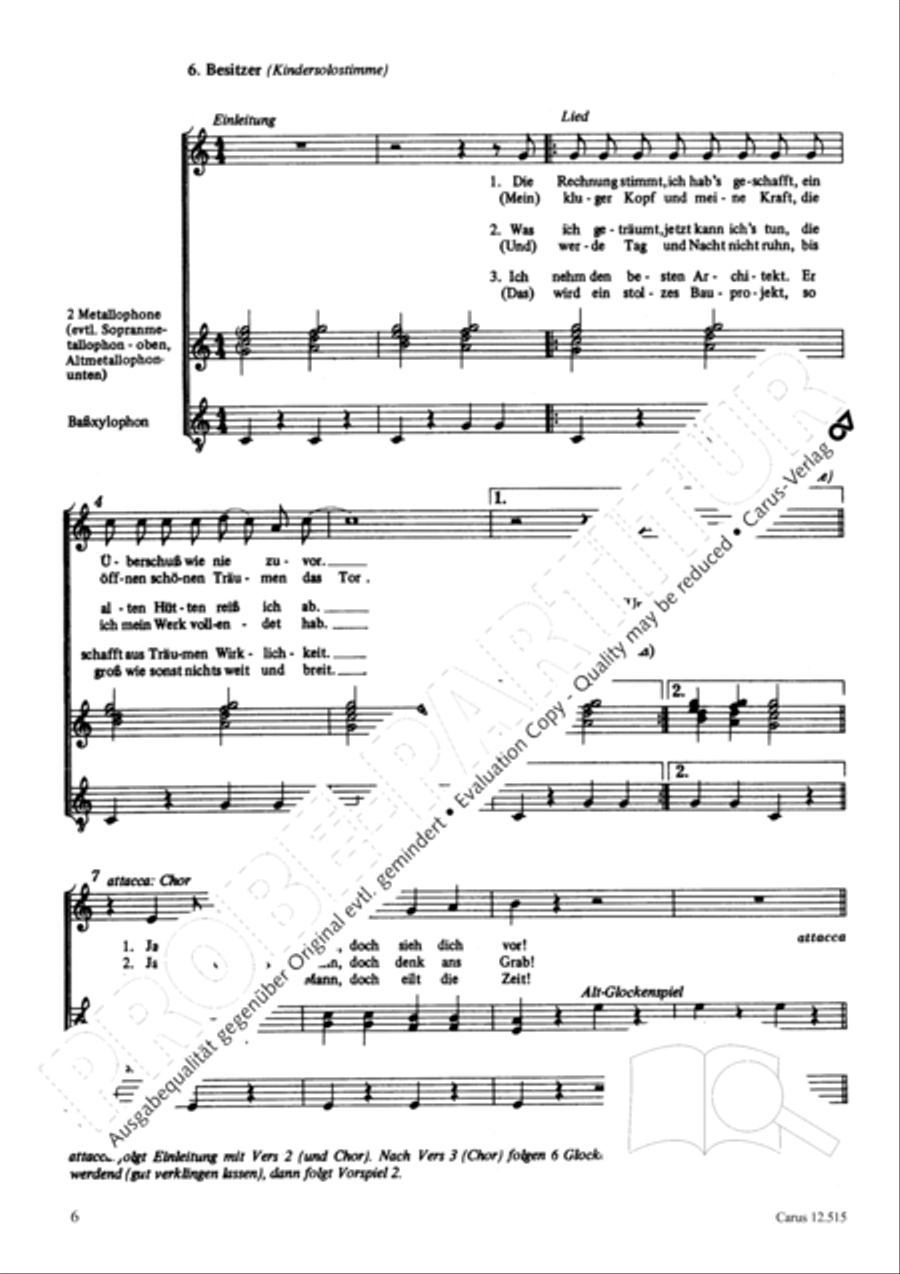 Der reiche Narr Der reiche Narr Unison Choir scores gallery preview page 7