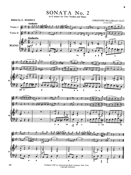 Sonata No. 2 In G Minor (With Cello Ad Lib.)