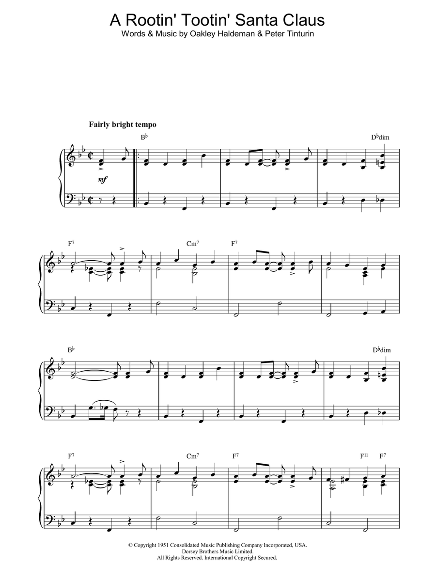 A Rootin' Tootin' Santa Claus Piano Solo scores gallery preview page 1