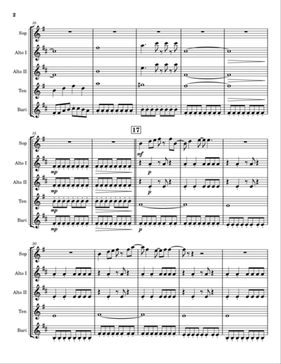 White Wedding Saxophone Quintet scores gallery preview page 3
