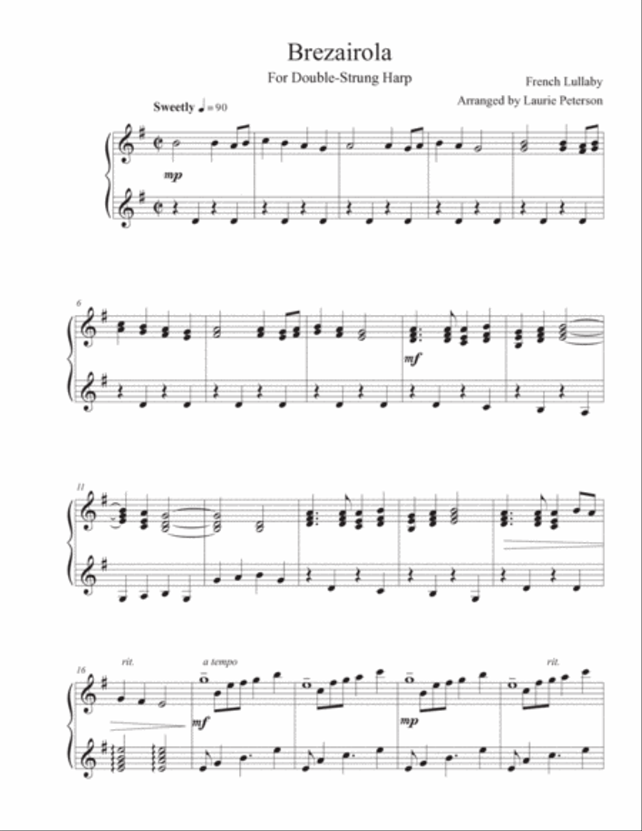 Brezairola (for Double Strung Harp) Celtic Harp scores gallery preview page 2