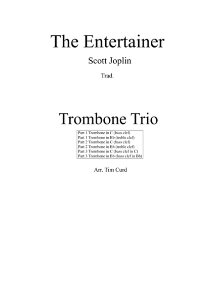 The Entertainer. For Trombone Trio image number null