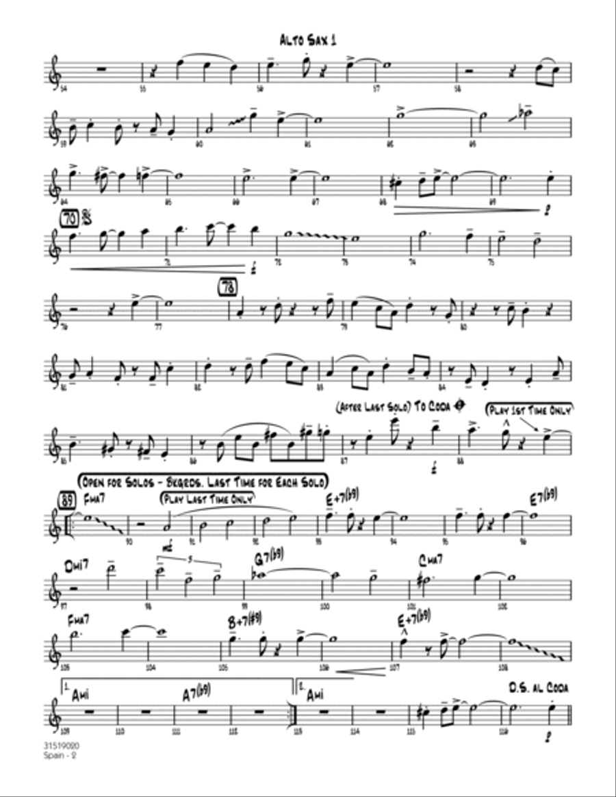 Spain - Alto Sax 1 Alto Saxophone scores gallery preview page 2