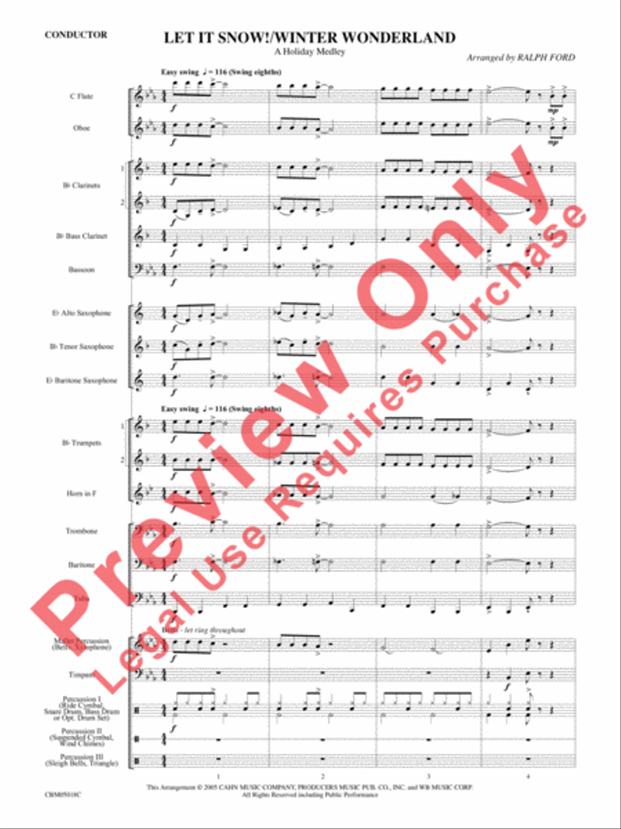 Let It Snow! / Winter Wonderland Concert Band scores gallery preview page 3