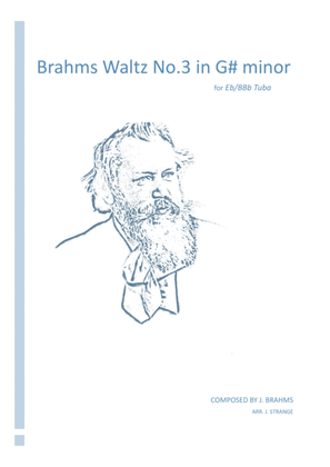 Book cover for Brahms Waltz No.3 in G# minor for unaccompanied Tuba