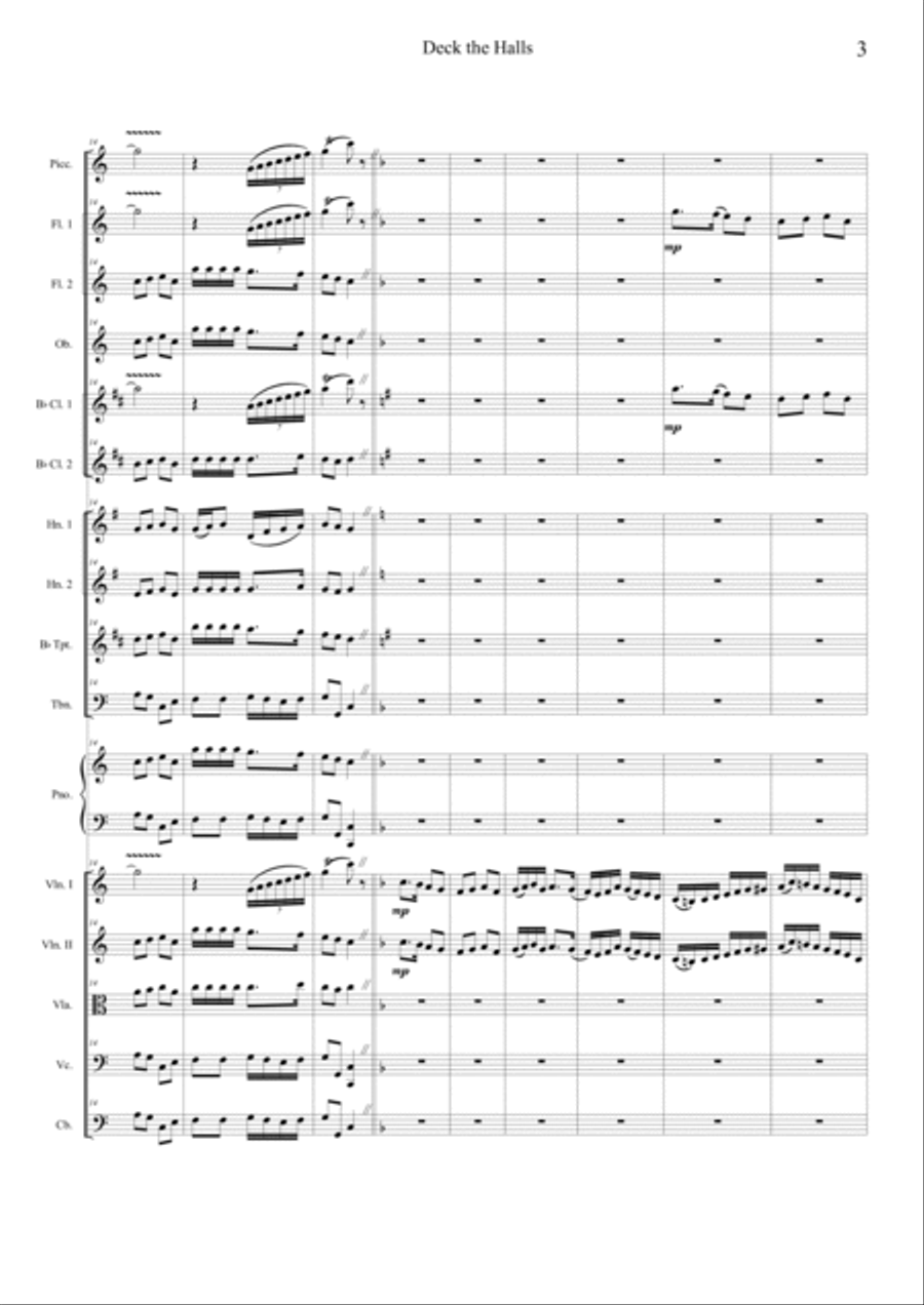 Deck the Halls Chamber Orchestra scores gallery preview page 3