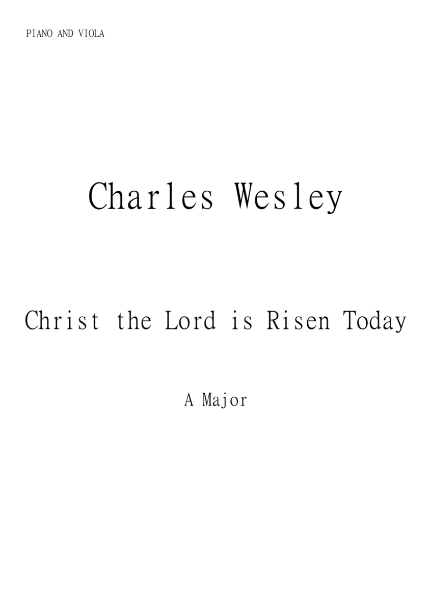 Christ the Lord Is Risen Today (Jesus Christ is Risen Today) for Viola and Piano in A major. Interme image number null