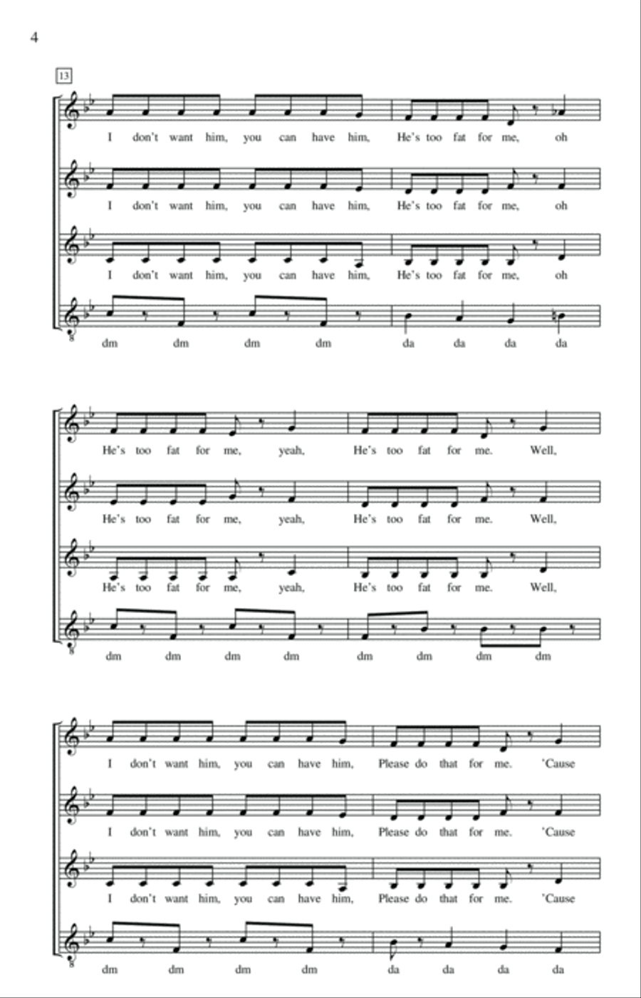 Too Fat Polka (She's Too Fat For Me) SSA scores gallery preview page 3