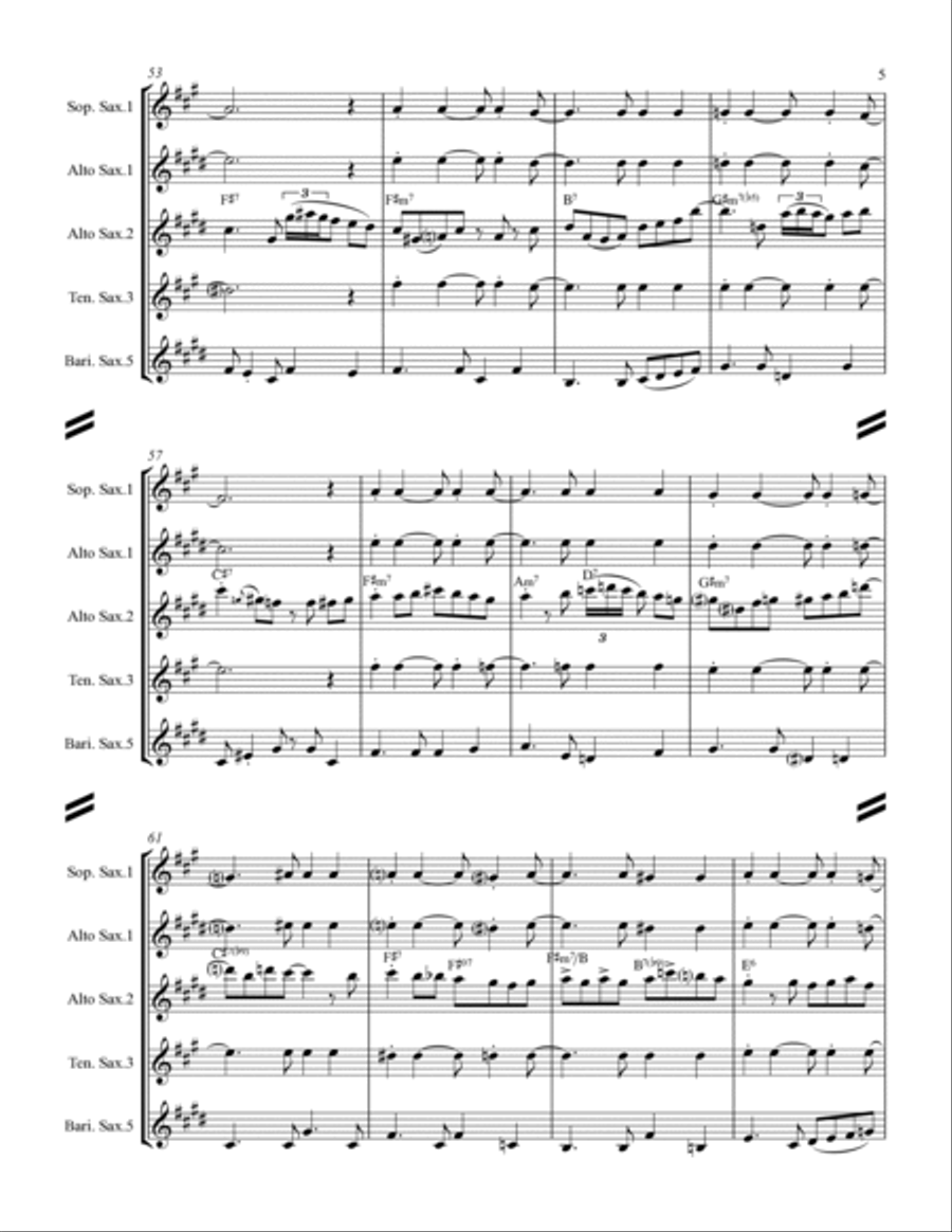 The Shadow Of Your Smile Saxophone Quartet scores gallery preview page 6