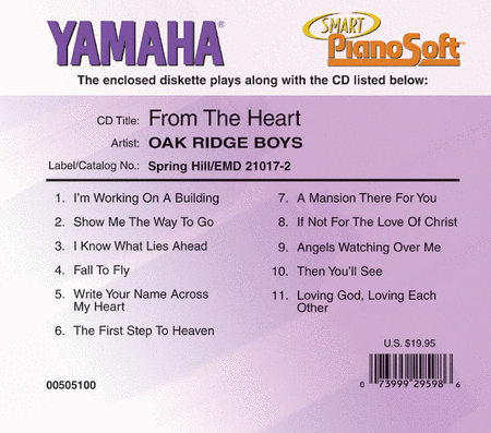 Oak Ridge Boys - From the Heart - Piano Software