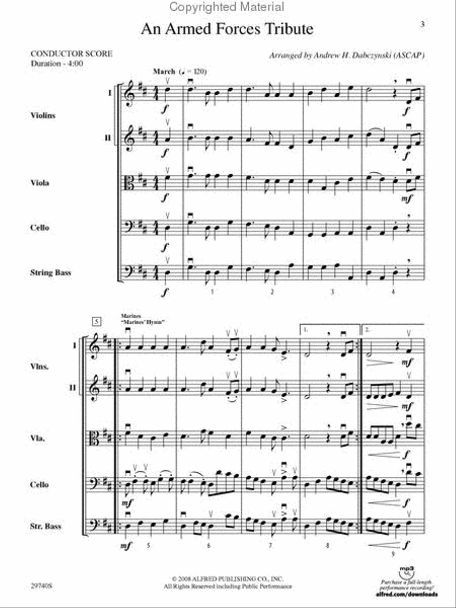 An Armed Forces Tribute String Orchestra scores gallery preview page 2