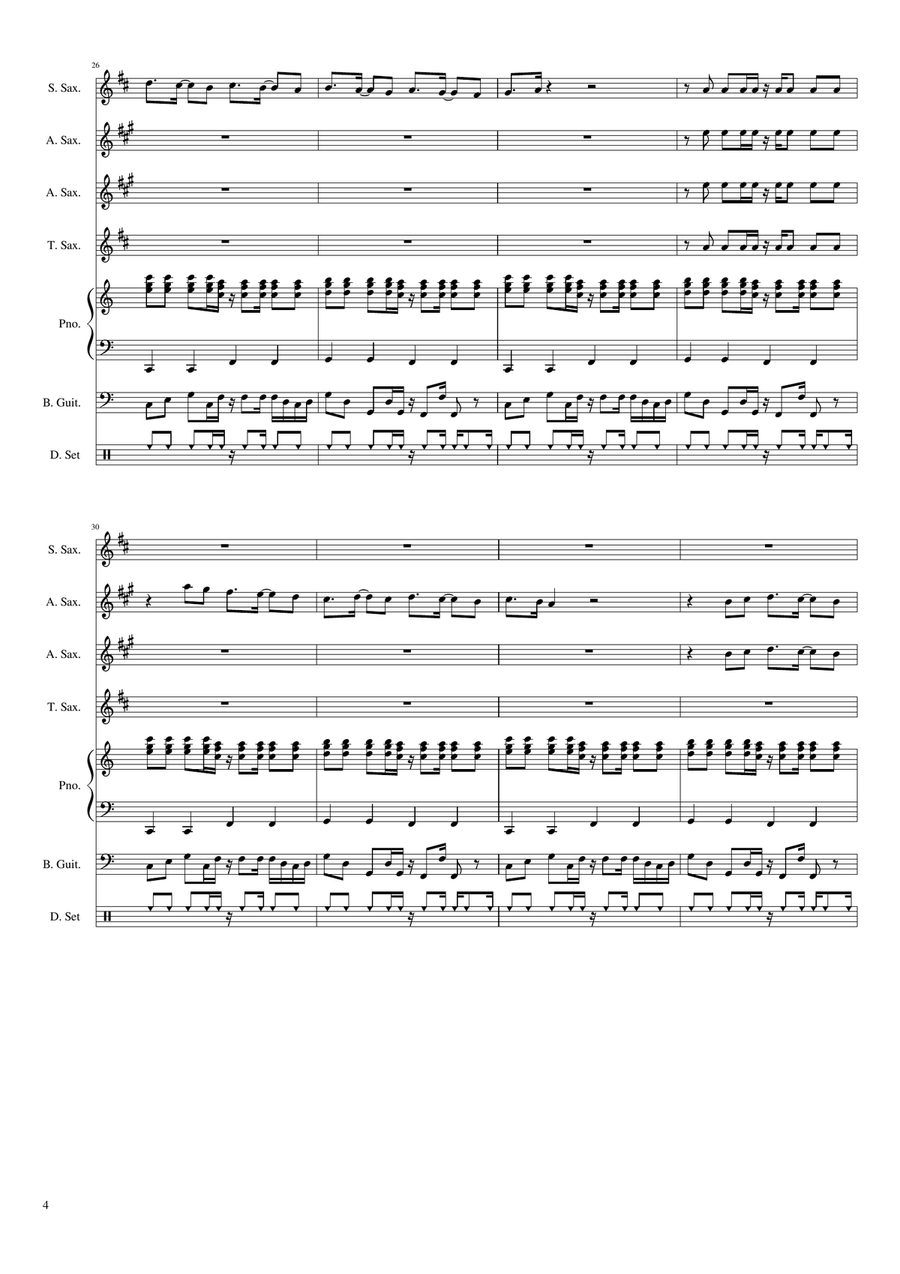 Soul Limbo Woodwind Quartet scores gallery preview page 4