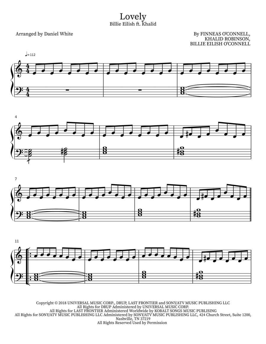 Lovely Easy Piano scores gallery preview page 1
