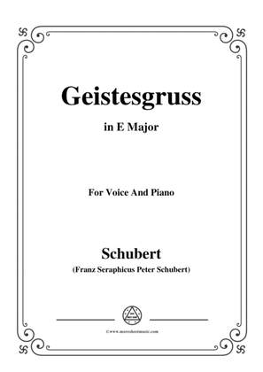 Schubert-Geistesgruss,Op.92 No.3,in E Major,for Voice&Piano