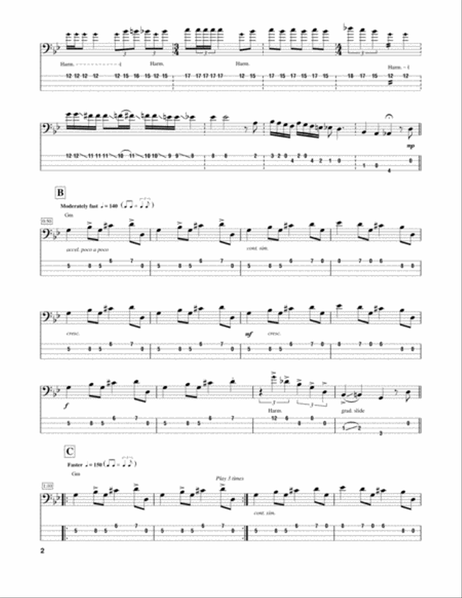 Haitian Fight Song Guitar Tablature scores gallery preview page 2