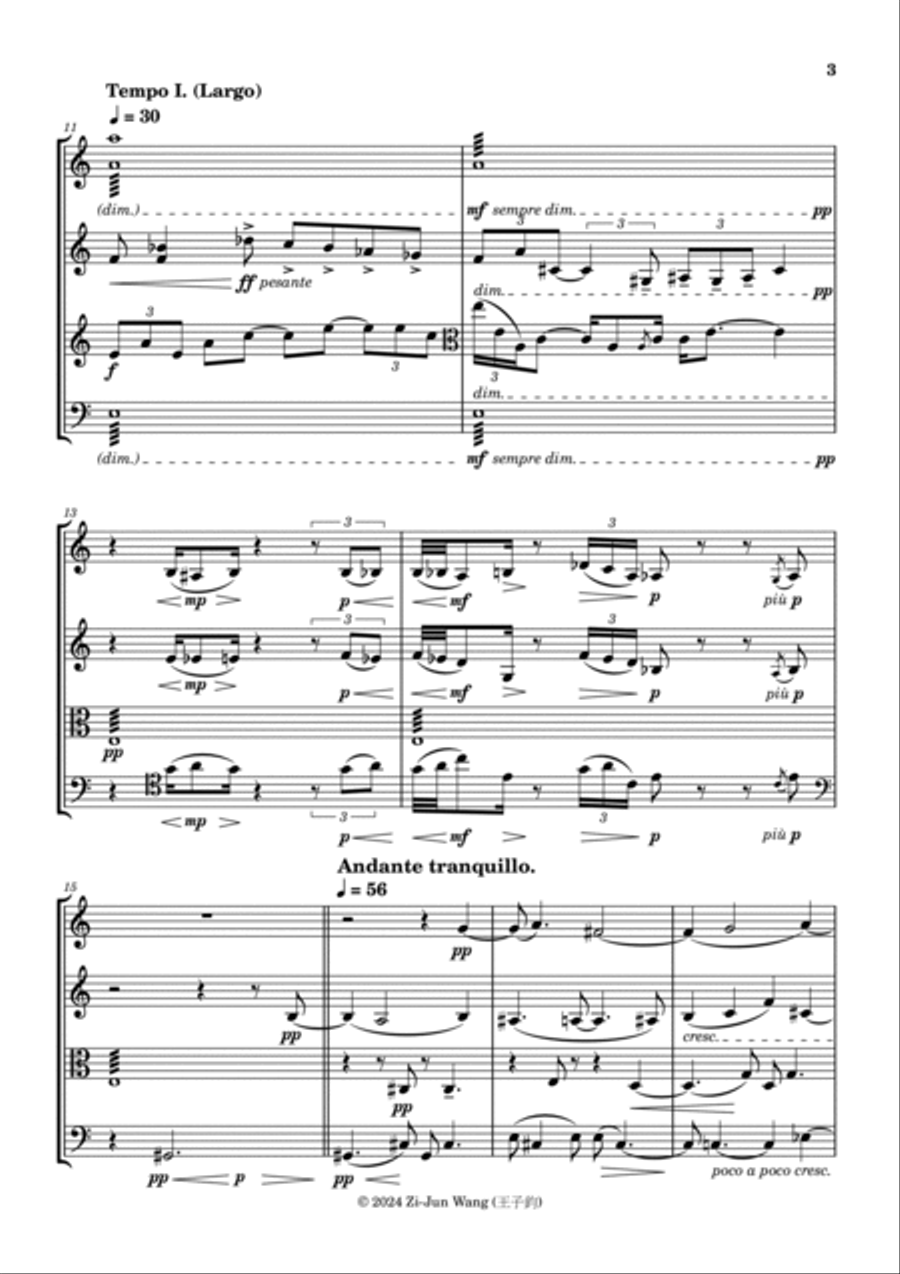 Echoes of the Mountain, Dance of the Spirit - for String Quartet String Quartet scores gallery preview page 3