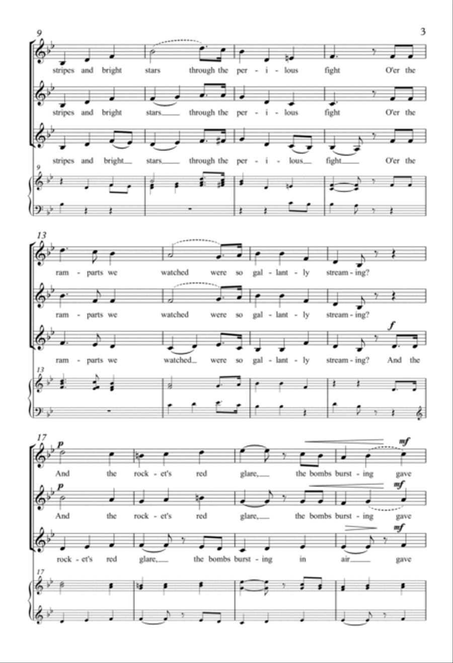 Star Spangled Banner SSA scores gallery preview page 2