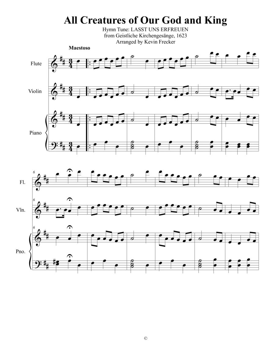 All Creatures of Our God and King Chamber Music scores gallery preview page 1