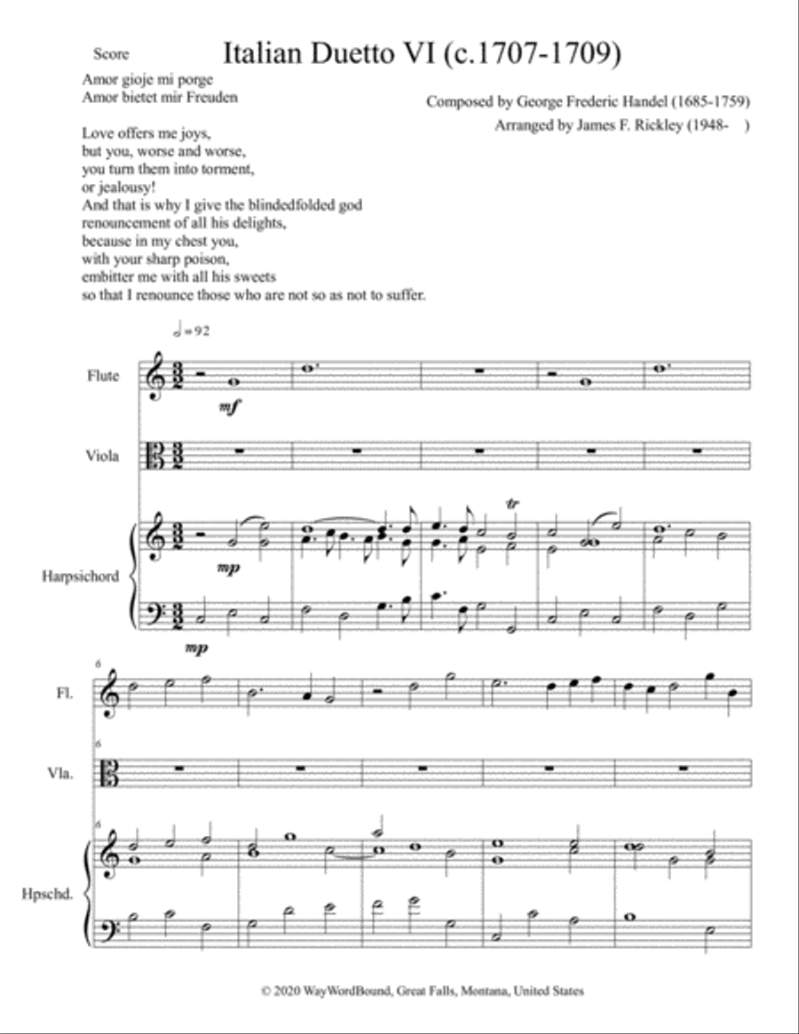 Italian Duetto 6 Italian Duetto 6 Small Ensemble scores gallery preview page 1
