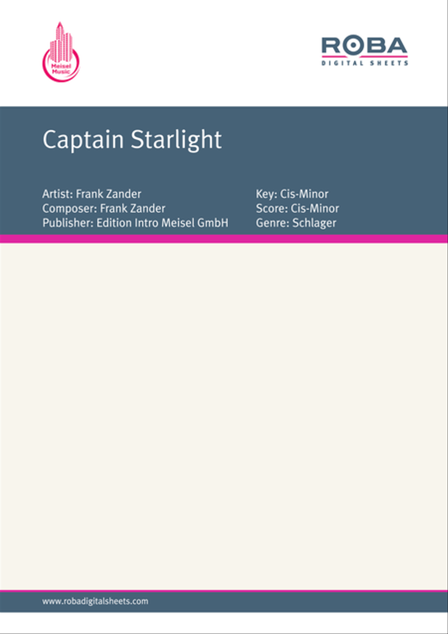 Captain Starlight Captain Starlight Piano, Vocal scores gallery preview page 1