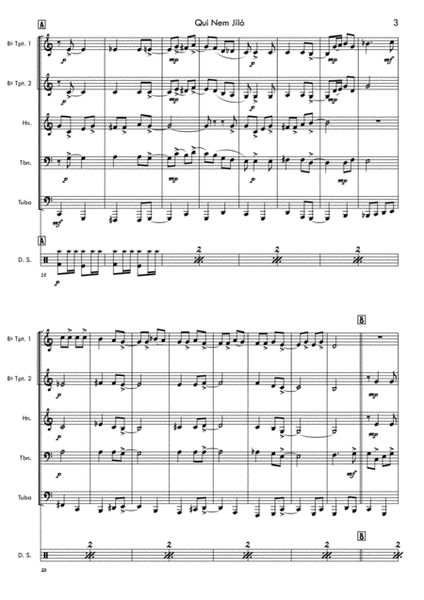 QUI NEM JILÓ - for Brass Quintet image number null