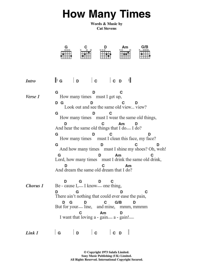 How Many Times Acoustic Guitar scores gallery preview page 1