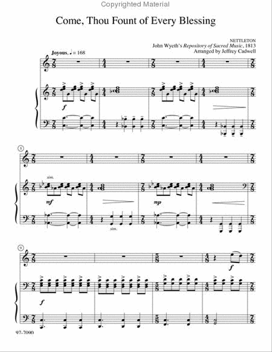 Four American Hymns for Flute and Piano Flute Solo scores gallery preview page 5