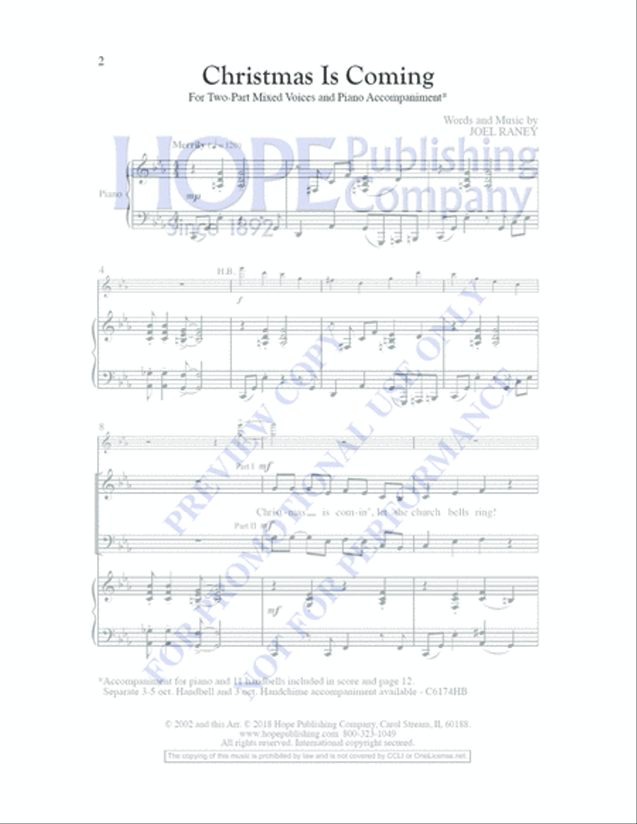 Christmas Is Coming Christmas Is Coming Choir scores gallery preview page 2