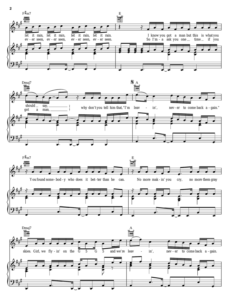 Leavin' Piano, Vocal, Guitar scores gallery preview page 2