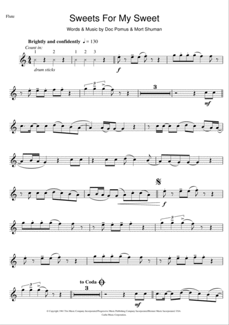 Sweets For My Sweet Flute Solo scores gallery preview page 1