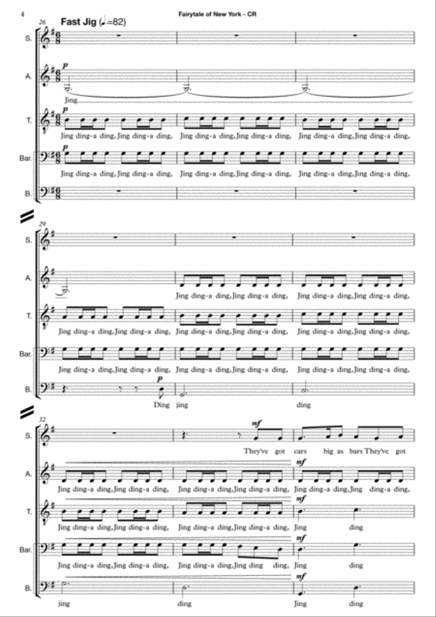 Fairytale Of New York 4-Part scores gallery preview page 4