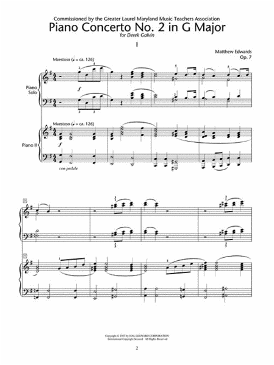 Concerto No. 2 in G Major for 2 Pianos, 4 Hands Piano Method scores gallery preview page 4