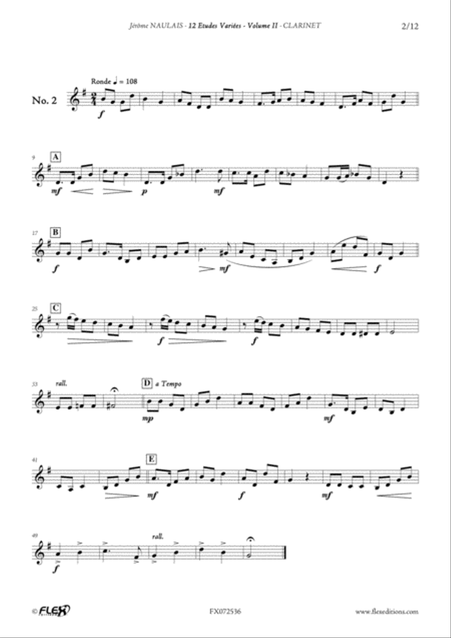 12 Etudes Variees - Volume II B-Flat Clarinet scores gallery preview page 3