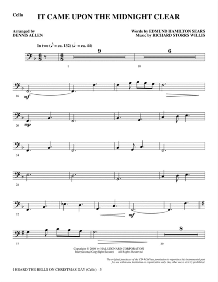 I Heard The Bells On Christmas Day (Celebrating Peace On Earth) - Cello Choir scores gallery preview page 5