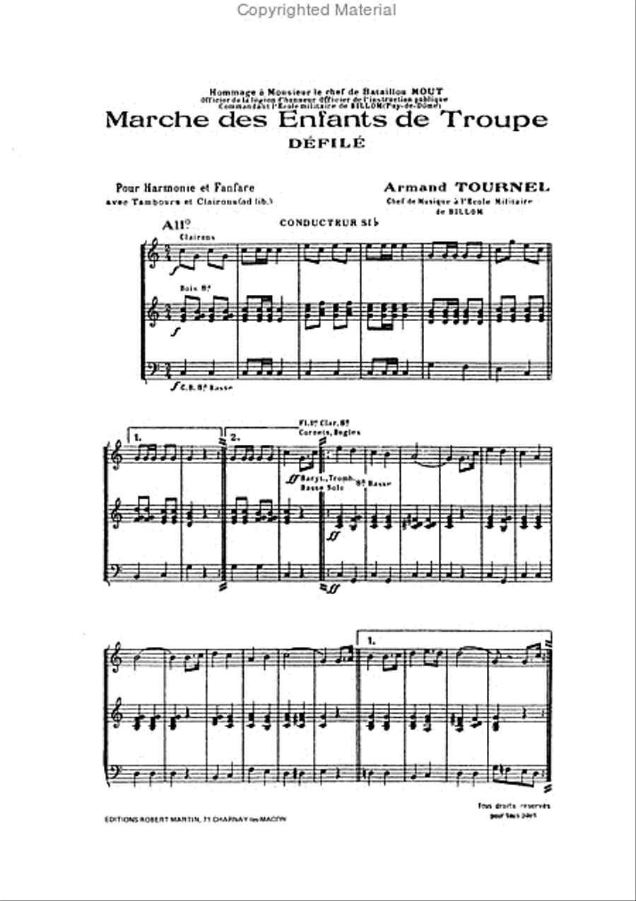 Marche des Enfants de Troupe, Tambours et Clairons Concert Band scores gallery preview page 2