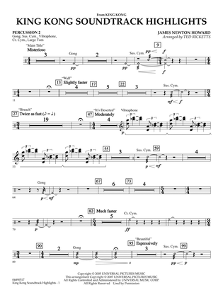 King Kong (Soundtrack Highlights) (arr. Ted Ricketts) - Percussion 2