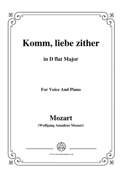 Mozart-Komm,liebe zither,in D flat Major,for Voice and Piano image number null