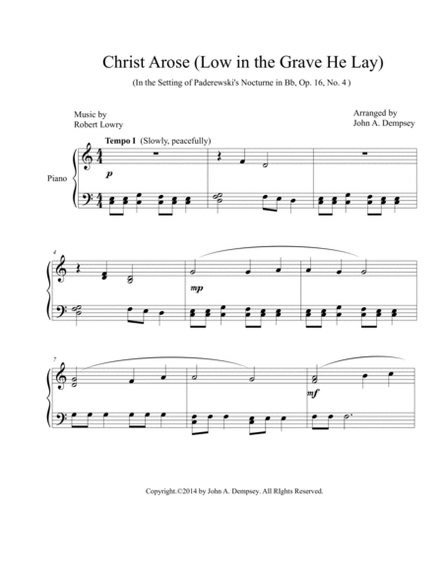 He Arose (Easy Easter Piano Solo) image number null
