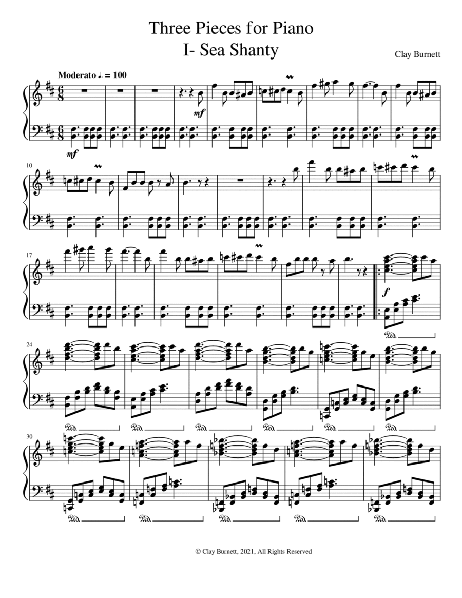 Three Pieces for Piano: I- Sea Shanty image number null