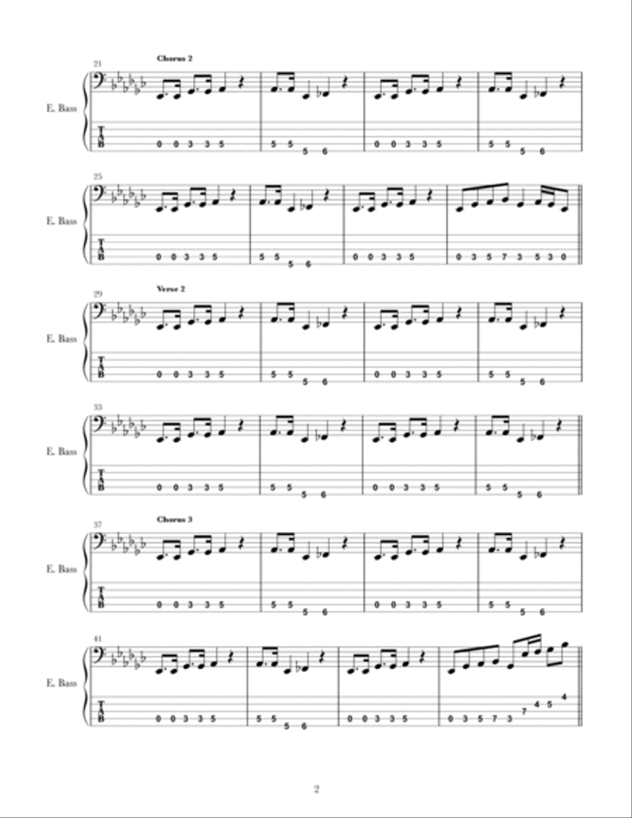 Lady Bass Guitar scores gallery preview page 2