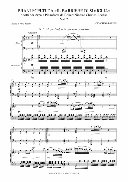 Selected Pieces from "Il Barbiere di Siviglia" transcribed for Harp and Piano by Robert Nicolas Charles Bochsa - Vol. 2