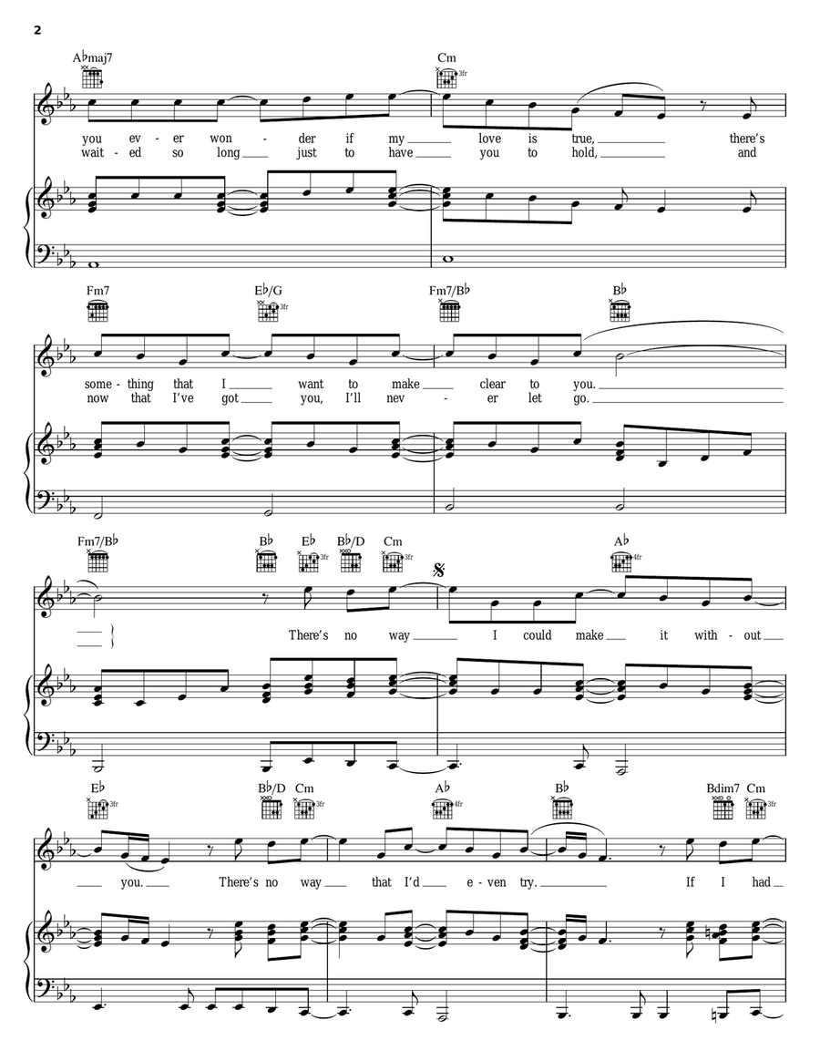 There's No Way There's No Way Piano, Vocal, Guitar scores gallery preview page 2