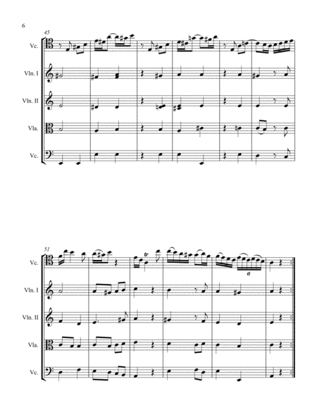 Sonata in A Minor for Cello and String Quartet III. Vivace
